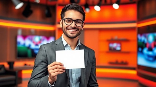 Professional on TV set discussing Supermarkt Verkaufspsychologie.