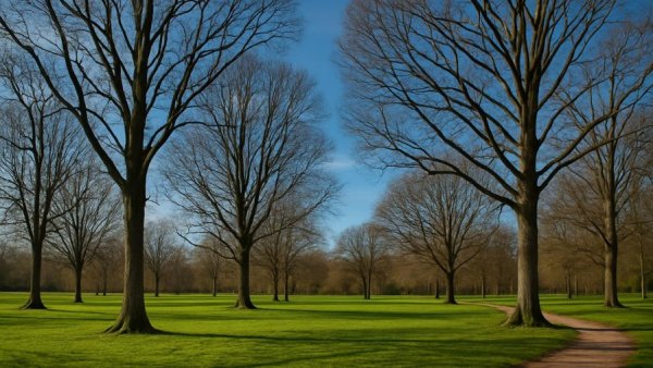 Den richtigen Baum finden in a serene park with leafless trees