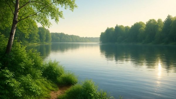 Tranquil Bredenbeker Teich scene with lush greenery and clear water