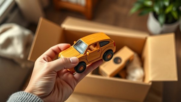 GRIMM'S Stapelautos unboxed, showcasing wooden toy design.