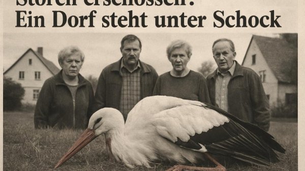Storch erschossen? Ein Dorf steht unter Schock