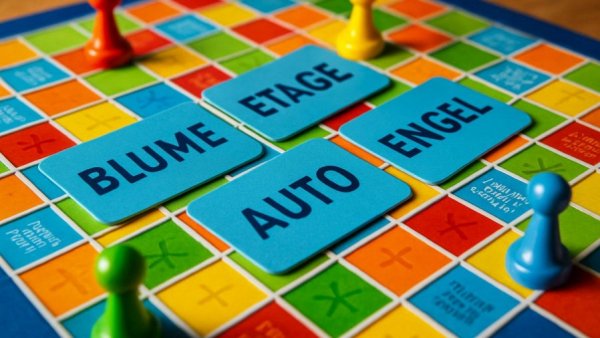 Ich seh ein Wort game board and cards, colorful layout