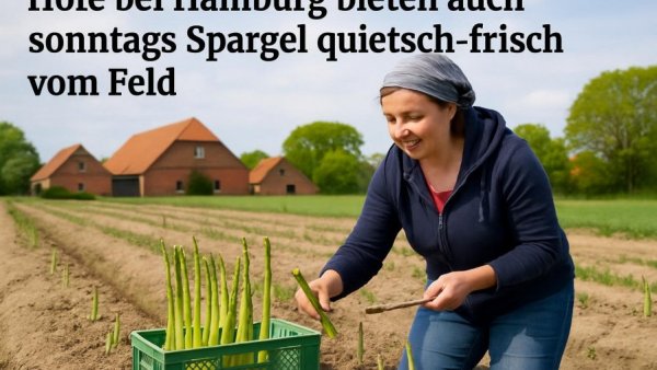 Höfe bei Hamburg bieten auch sonntags Spargel quietsch-frisch vom Feld