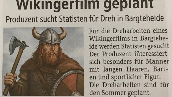Wikingerfilm geplant: Produzent sucht Statisten für Dreh in Bargteheide