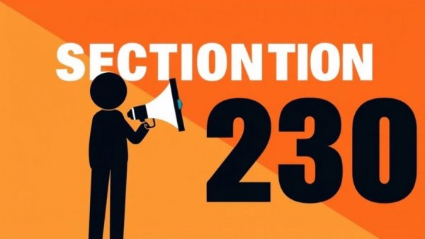 Stylized Section 230 illustration in cartoon style.