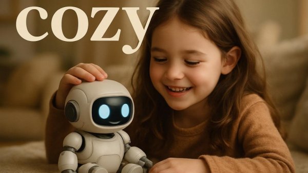 KI-Spielzeug Chancen und Risiken magazine cover with girl and robot toy.