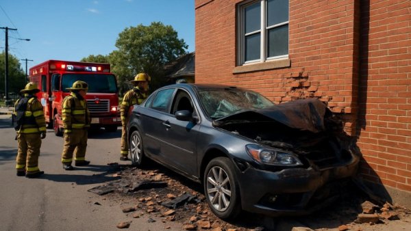Car accident in Bad Oldesloe; emergency response scene.