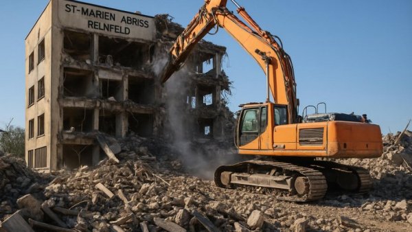 St.-Marien-Abriss Reinfeld demolition using construction equipment.