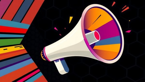 Abstract megaphone illustrating media freedom in Israel Palestine conflict.
