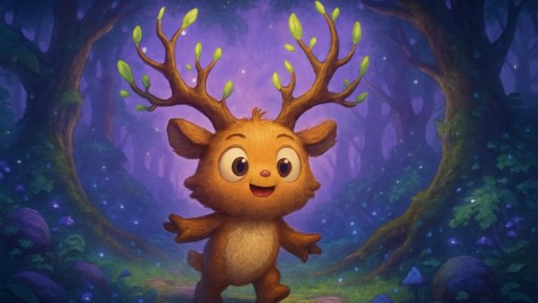 Ziffernwald game cover with mystical forest and creature.