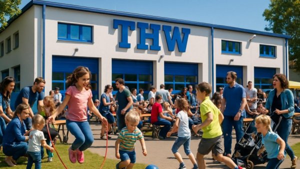 Technisches Hilfswerk Ahrensburg community event with participants and activities.
