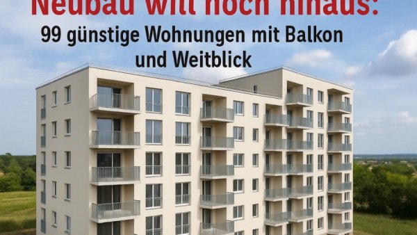 Neubau will hoch hinaus: 99 günstige Wohnungen mit Balkon und Weitblick