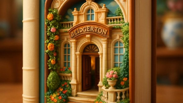 Bridgerton themed book nook 'Tiny Adventures: Bridgerton'.