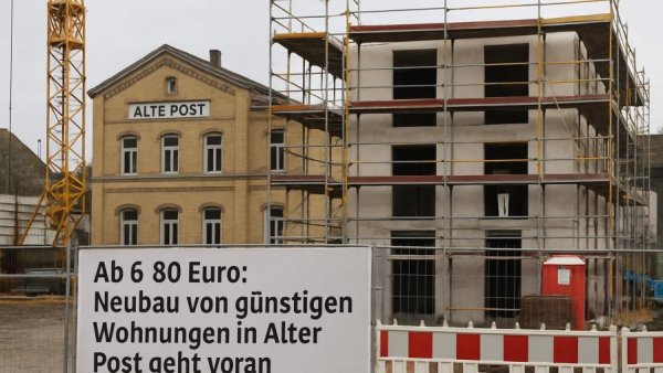 Ab 6,80 Euro: Neubau von günstigen Wohnungen in Alter Post geht voran