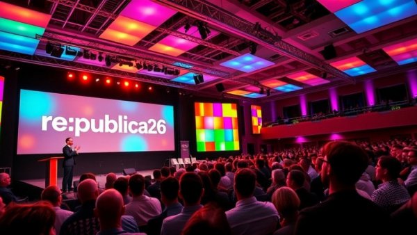 re:publica 2026 conference with speaker and audience.