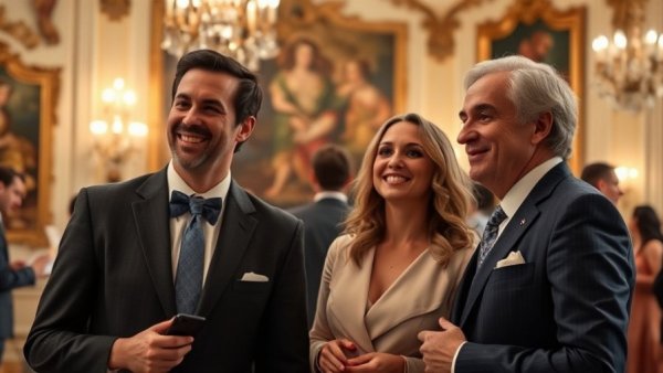 Formal gathering in an opulent room focusing on data protection and AI use.