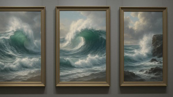 Kabinettausstellung Lars Möller: ocean-themed paintings exhibit.