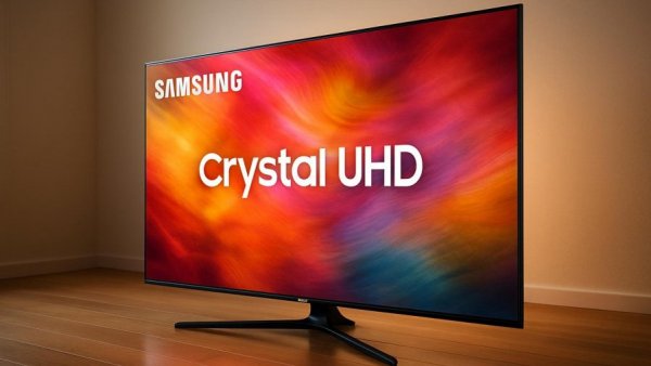 Samsung U7099F Crystal UHD TV on display with vibrant colors.