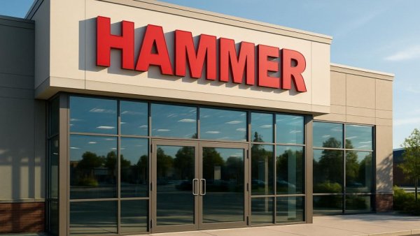 Hammer store exterior with sign and entrance.