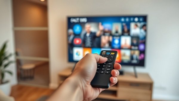 Hand holding TV remote toward blurred screen, May 22 TV highlights.