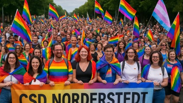 500 Menschen beim CSD Norderstedt: Der queere Norden zeigt Regenbogenflagge
