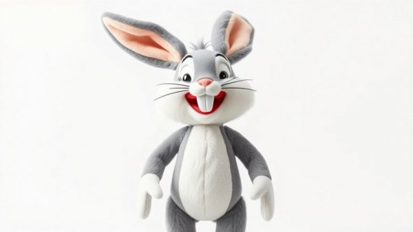 Looney Tunes Plüschtiere von Steiff: Cute Bugs Bunny plush standing upright.