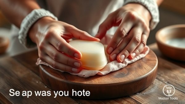 GRIMM'S Holzspielzeug pflegen: hands applying soap on wood
