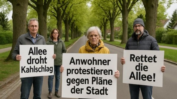 Allee droht Kahlschlag – Anwohner protestieren gegen Pläne der Stadt