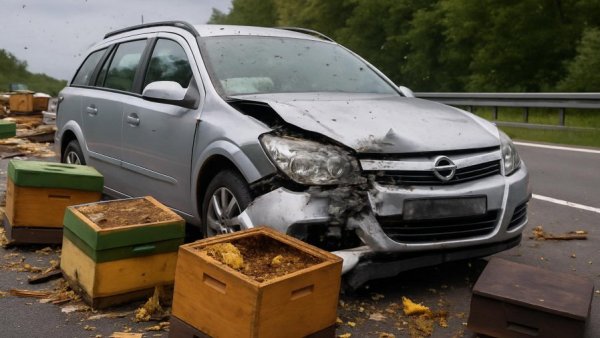 Kurios: Opel-Fahrer kracht auf der Autobahn in Bienenkästen