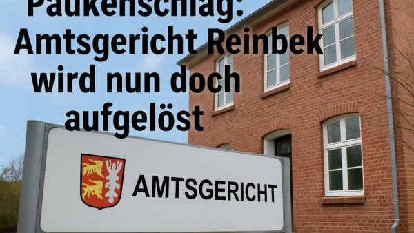 Paukenschlag: Amtsgericht Reinbek wird nun doch aufgelöst