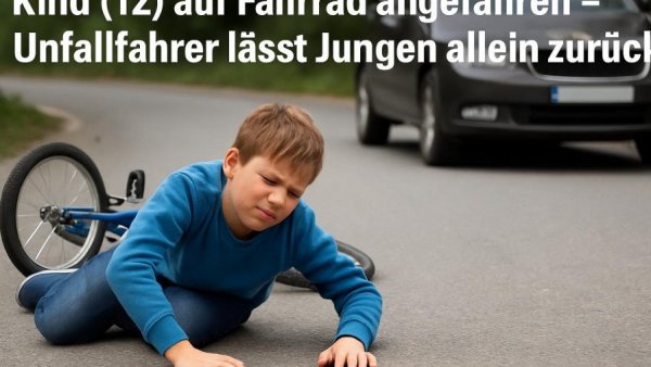 Kind (12) auf Fahrrad angefahren – Unfallfahrer lässt Jungen allein zurück