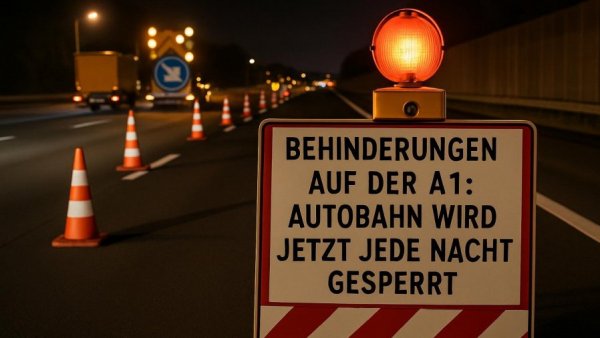 Behinderungen auf der A1: Autobahn wird jetzt jede Nacht gesperrt