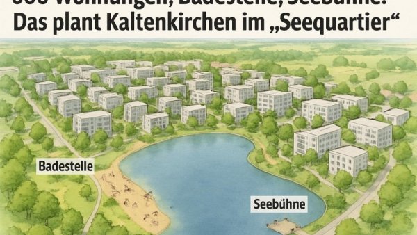 600 Wohnungen, Badestelle, Seebühne: Das plant Kaltenkirchen im „Seequartier“