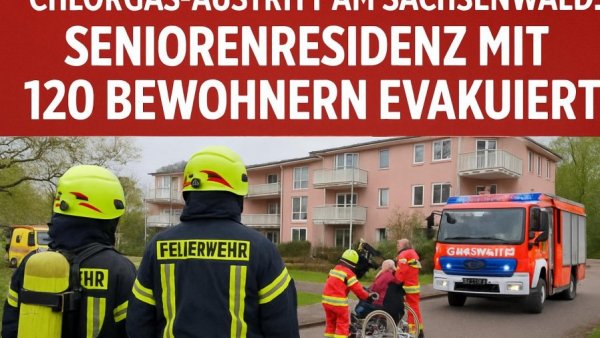 Chlorgas-Austritt am Sachsenwald: Seniorenresidenz mit 120 Bewohnern evakuiert