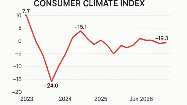 Konsumklima stabilisiert graph showing trend from 2023 to 2026.
