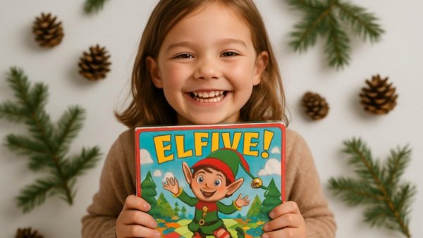 Die Zausel vom Zauberwald spielen: Cheerful girl with board game