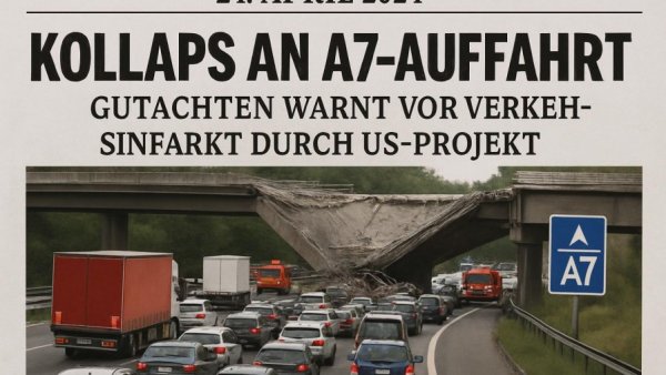Kollaps an A7-Auffahrt: Gutachten warnt vor Verkehrsinfarkt durch US-Projekt