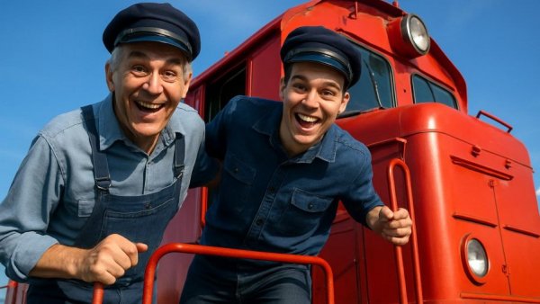 Verstärkung für Roland und seine Lok with train conductors