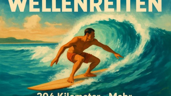 ?‍♂️ WELLENREITEN. 204 Kilometer. Mehr
