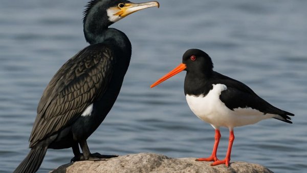 Kormoran und Austernfischer