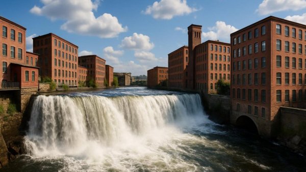 Entdecken Sie Schweden: Majestic urban waterfall scene