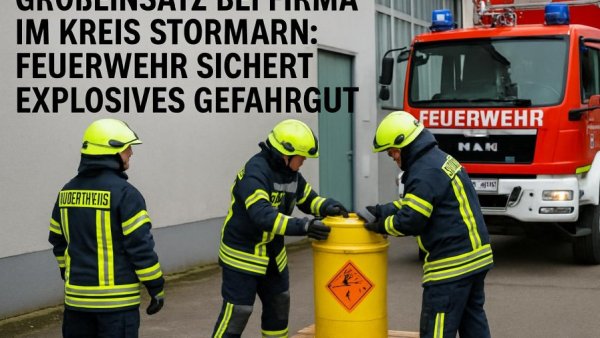 Großeinsatz bei Firma im Kreis Stormarn: Feuerwehr sichert explosives Gefahrgut