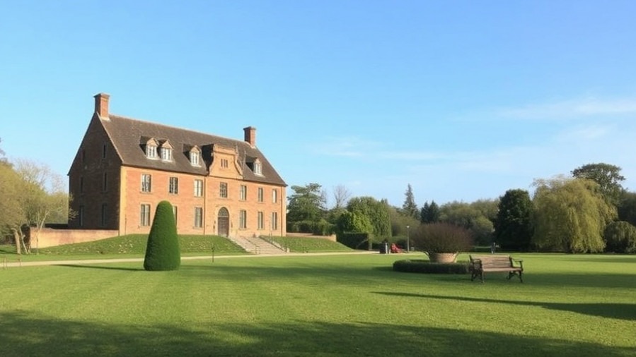 Parkanlage mit altem roten Backstein-Gutshaus, Sanierung von Gutshäusern fördert Kulturerhalt.