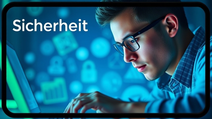 Fokussierte Person an Laptop mit Sicherheitspatches, symbolisiert Online-Sicherheit.