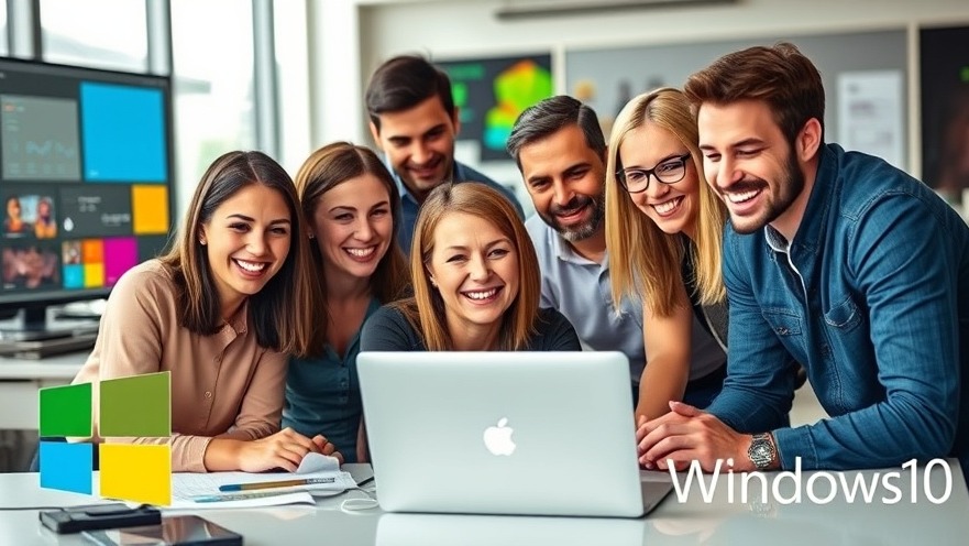 Diverse German group enjoying gratis support for Microsoft Windows 10 updates in a modern workspace.