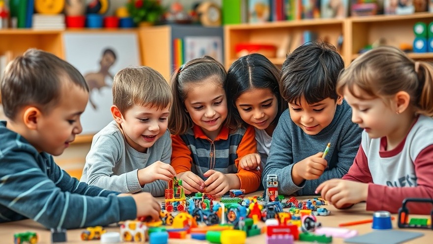 German children playing with innovative Lernspielzeug for emotional Gesundheit.