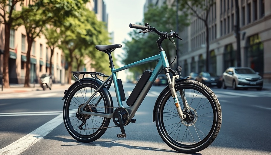 Modern ultralight e-bike with mid-drive motor on city street.