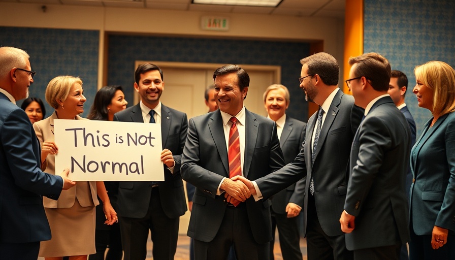 Group in formal clothes with a sign; Take It Down Act context.