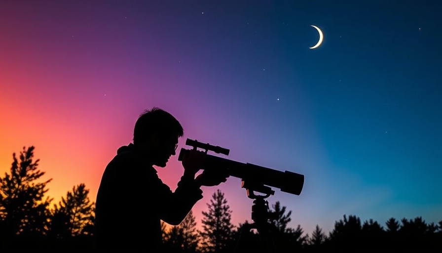 Silhouette of stargazer during partielle Mondfinsternis Deutschland.