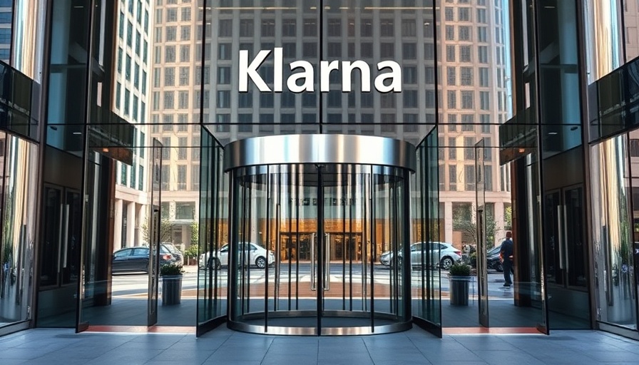 Klarna building glass entrance indicative of Klarna IPO news.